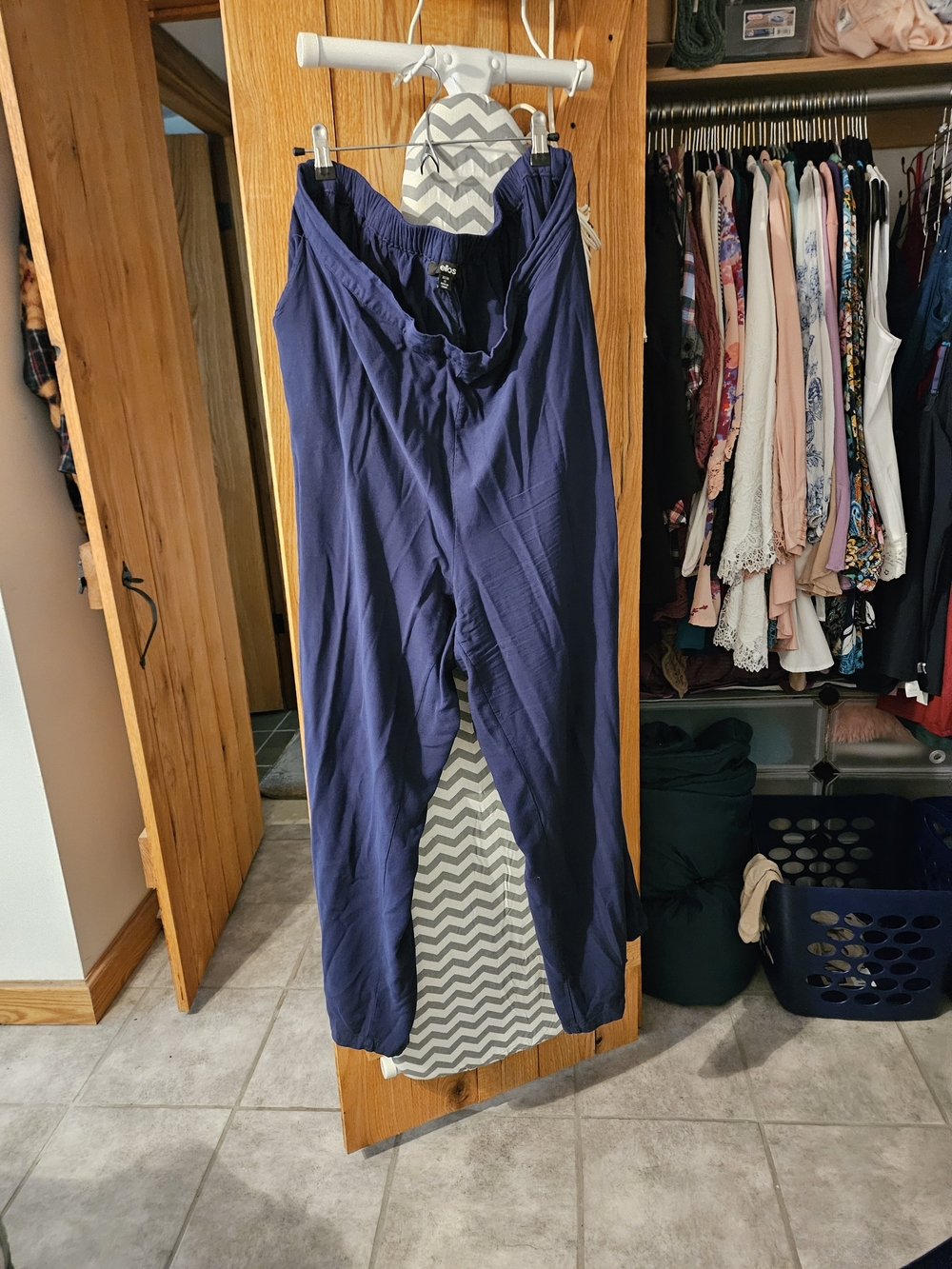 ellos Wide Leg Pants in Navy Blue